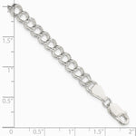Sterling Silver 5.25mm Solid Double Link Charm Bracelet - Product Photo