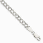 Sterling Silver 5.25mm Solid Double Link Charm Bracelet - Product Photo