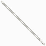 Sterling Silver 6mm Solid Double Link Charm Bracelet - Product Photo