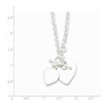 Sterling Silver Engraveable Double Heart Toggle Necklace - Product Photo