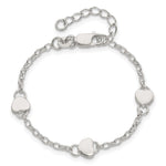 Sterling Silver Heart Childs 5 Inch Plus 1 Inch Ext. Bracelet - Product Photo