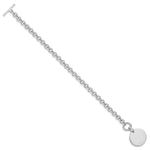 Sterling Silver Rhodium-plated .03ct Diamond Disc Bracelet - Product Photo