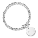 Sterling Silver Rhodium-plated .03ct Diamond Disc Bracelet - Product Photo
