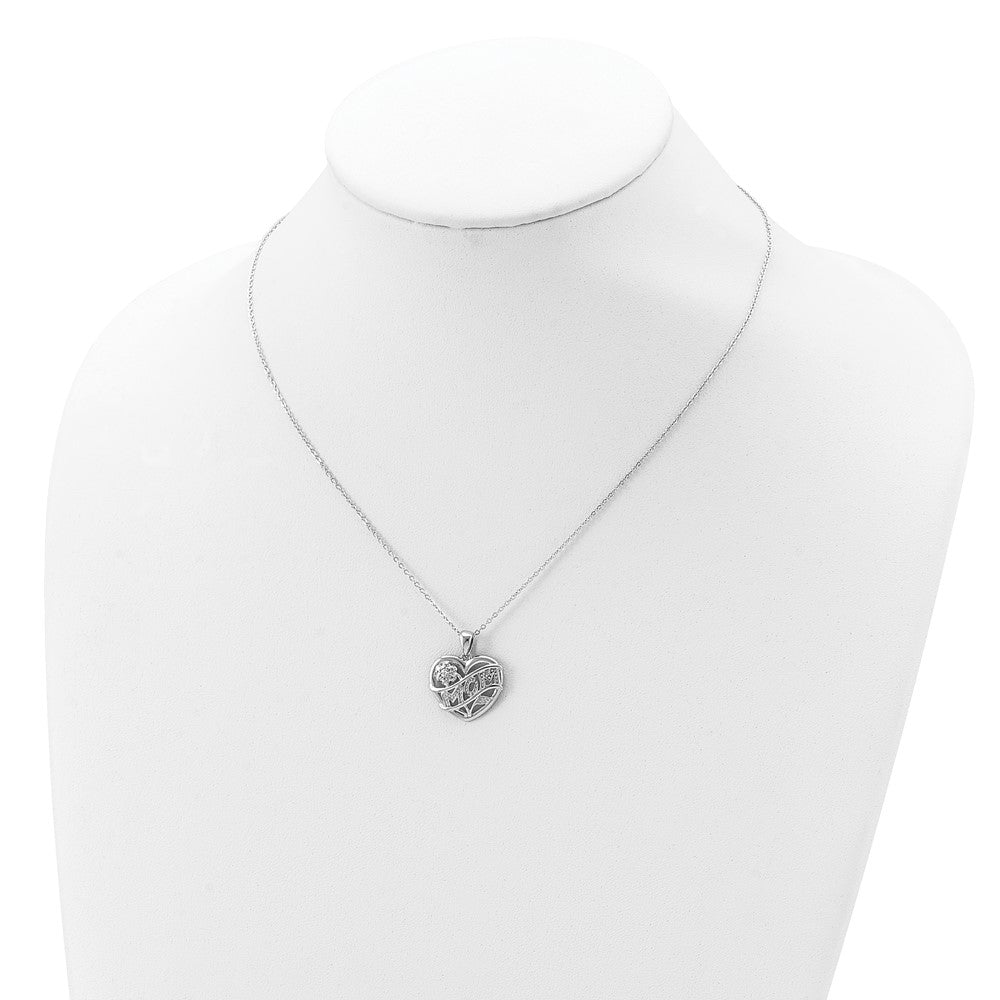 Sterling Silver Rhodium-plated MOM Necklace - Product Photo