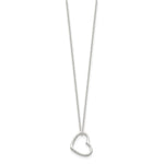 Sterling Silver Heart 14 IN w/2 In EXT Necklace - Product Photo