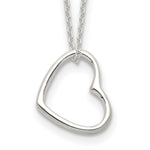 Sterling Silver Heart 14 IN w/2 In EXT Necklace - Product Photo