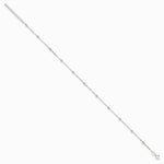 Sterling Silver 1mm Beaded Chain 10in Plus 1in ext. Anklet Bracelet 9"-10" - Product Photo