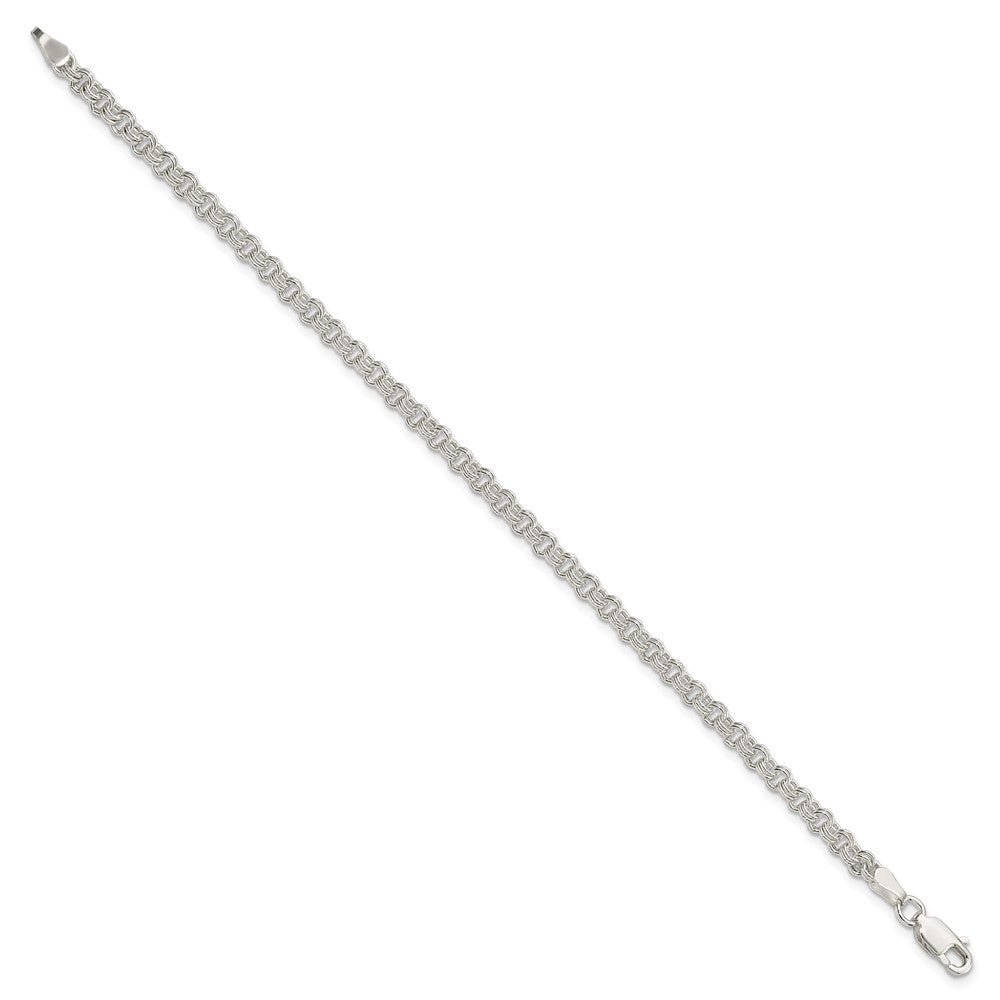 Sterling Silver 3mm Double Link Charm Bracelet - Product Photo