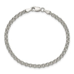 Sterling Silver 3mm Double Link Charm Bracelet - Product Photo