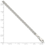Sterling Silver 3mm Double Link Charm Bracelet - Product Photo
