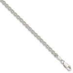 Sterling Silver 3mm Double Link Charm Bracelet - Product Photo