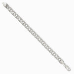 Sterling Silver 7.6mm Double Link Charm Bracelet - Product Photo