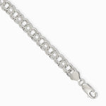 Sterling Silver 7.6mm Double Link Charm Bracelet - Product Photo
