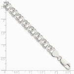 Sterling Silver 7.6mm Double Link Charm Bracelet - Product Photo