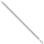 Sterling Silver Amore La Vita Rhodium-pl 6mm Double Link Charm Bracelet - Product Photo