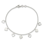 Sterling Silver w/ Hearts Bracelet - Product Photo