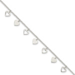 Sterling Silver w/ Hearts Bracelet - Product Photo