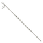Sterling Silver Cross on Bead Bracelet - Product Photo
