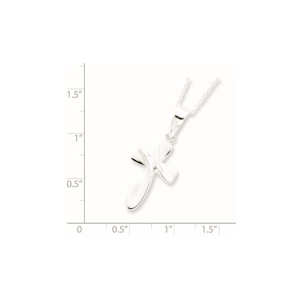 Sterling Silver Rhodium-plated Cross Necklace - Product Photo
