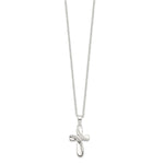 Sterling Silver Rhodium-plated Cross Necklace - Product Photo