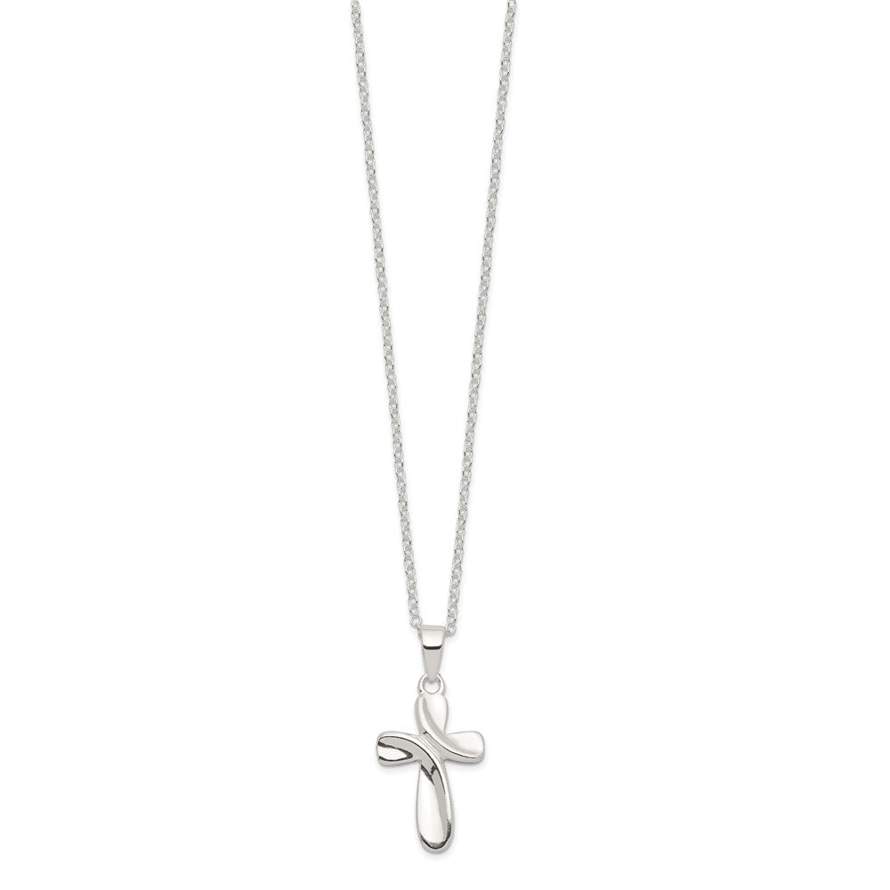 Sterling Silver Rhodium-plated Cross Necklace - Product Photo