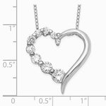 Sterling Silver Rhodium-pltd Polished Open Heart CZ Journey 18in Necklace - Product Photo
