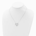 Sterling Silver Rhodium-pltd Polished Open Heart CZ Journey 18in Necklace - Product Photo