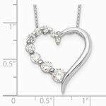 Sterling Silver Rhodium-pltd Polished Open Heart CZ Journey 18in Necklace - Product Photo