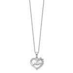 Sterling Silver Rhodium-plated Diamond Mom Necklace - Product Photo