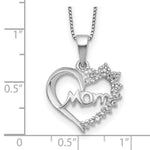 Sterling Silver Rhodium-plated Diamond Mom Necklace - Product Photo