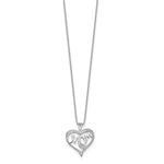 Sterling Silver Rhodium-plated Diam. Mom Necklace - Product Photo