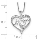 Sterling Silver Rhodium-plated Diam. Mom Necklace - Product Photo