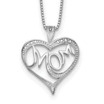 Sterling Silver Rhodium-plated Diam. Mom Necklace - Product Photo
