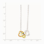 Sterling Silver and Vermeil Polished Fancy 3-Heart Necklace - Product Photo