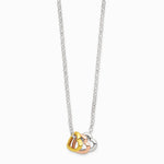 Sterling Silver and Vermeil Polished Fancy 3-Heart Necklace - Product Photo