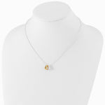 Sterling Silver and Vermeil Polished Fancy 3-Heart Necklace - Product Photo