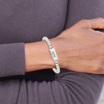 Sterling Silver Enameled MOM Stretch Bracelet - Product Photo