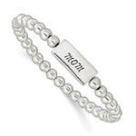 Sterling Silver Enameled MOM Stretch Bracelet - Product Photo