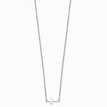 Sterling Silver Rhodium-plated Small Sideways Cross Necklace - Product Photo