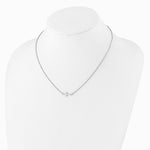 Sterling Silver Rhodium-plated Small Sideways Cross Necklace - Product Photo