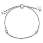 Sterling Silver Antiqued Reflections Crystal Love Heart Adjust Bracelet - Product Photo