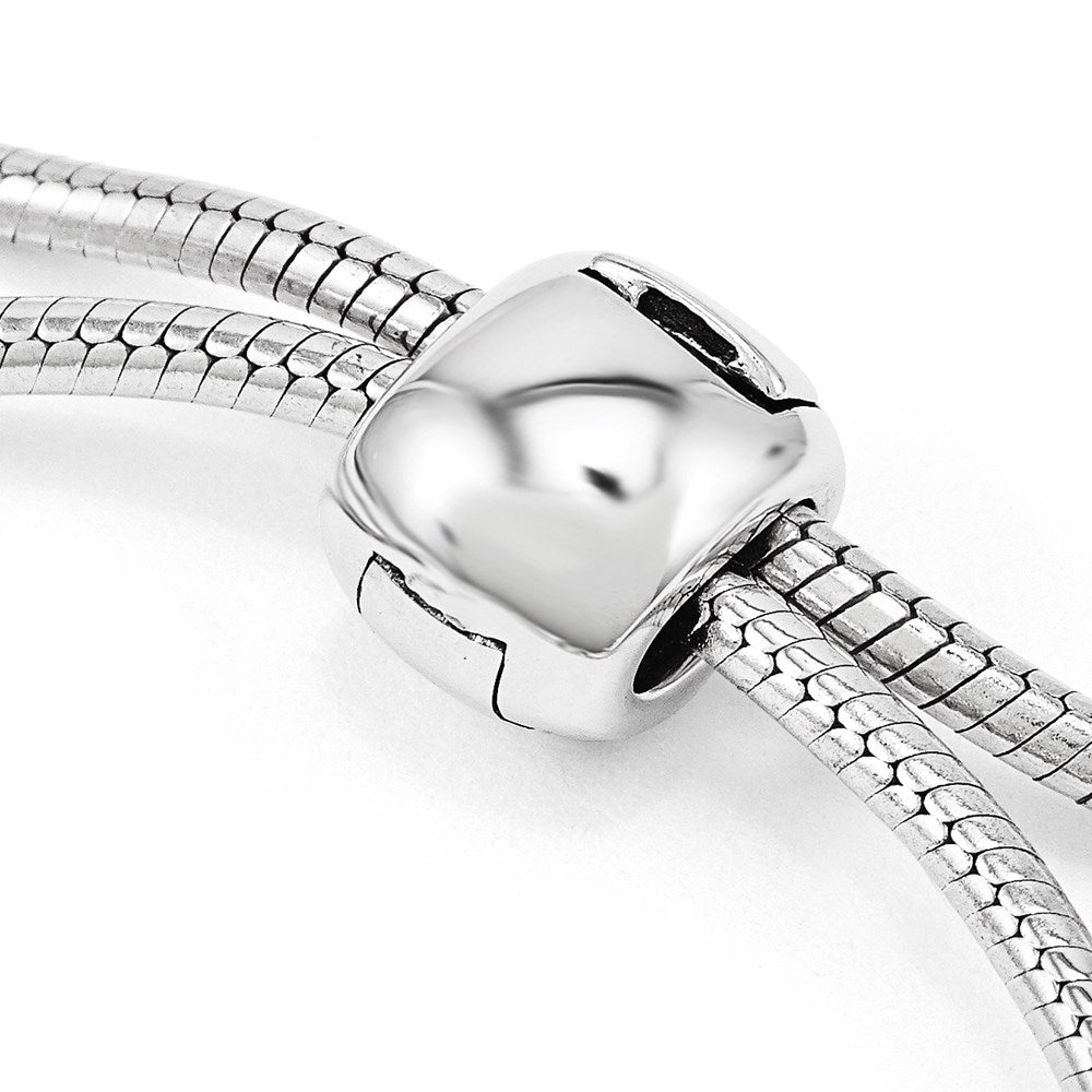 Sterling Silver Antiqued Reflections Black Crystal Adjustable Bracelet - Product Photo