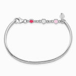 Sterling Silver RH-plated Enamel & Crystal PRINCESS with Chain Baby Bangle - Product Photo