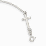 Sterling Silver Polished Enamel FAITH and Cross Bracelet - Product Photo