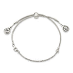 Sterling Silver Antiqued Filigree Drops Adjustable Bracelet - Product Photo