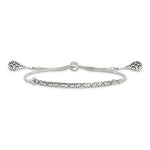 Sterling Silver Antiqued Filigree Drops Adjustable Bracelet - Product Photo