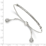 Sterling Silver Antiqued Filigree Drops Adjustable Bracelet - Product Photo