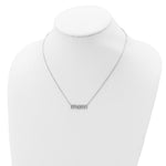 Sterling Silver Rhodium-plated MOM with CZ Necklace - Product Photo
