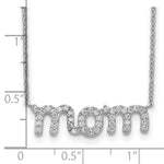 Sterling Silver Rhodium-plated MOM with CZ Necklace - Product Photo