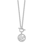 Sterling Silver Rhodium-plated Polished CZ MOM 18 inch Necklace - Product Photo